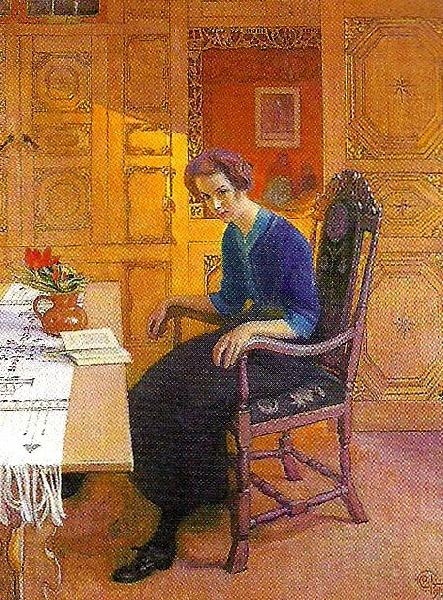 Carl Larsson solglimt Spain oil painting art